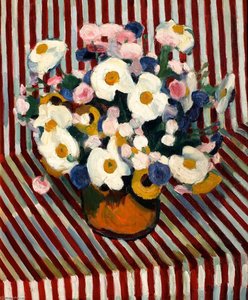 Flowers On Striped Background — Evan Walters