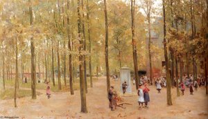 The Brink In Laren With Children Playing — Anton Mauve