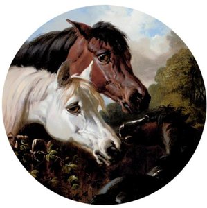 Two Horses With A Foal, By A Fence — 赫林 (hèlíng)