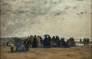 Beach Scene At Low Tide — Eugène Louis Boudin