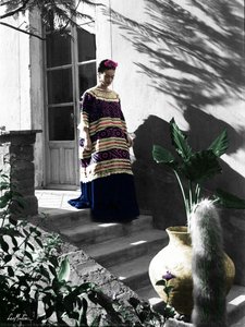 Frida Coming Down The Steps Of The Blue House — Leonet Matiz Espinoza