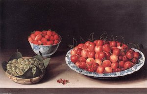 Still-life With Cherries, Strawberries And Gooseberries — Louise Moillon
