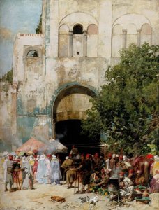 Market Day, Constantinople — Alberto Pasini