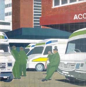 Treatment In Minors, Arrival 2003 (a Set Of 7 Progress Paintings, Panel 2 Of 7) — Stephen Chaplin