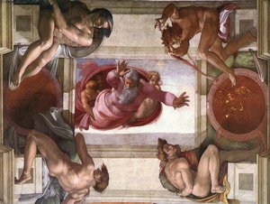 Separarea Pământului De Ape (cu Ignudi Și Medalioane) — Michelangelo Buonarroti