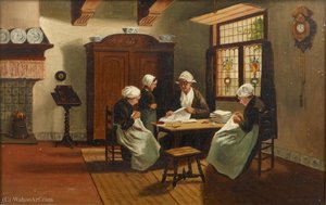 The Sewing Class — Adolph Artz (david Adolf Constant Artz)