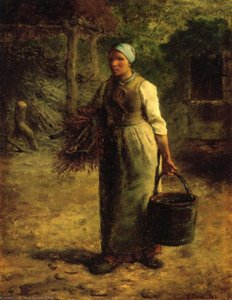 Woman Carrying Firewood And A Pail — Jean-françois Millet