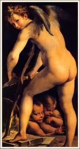 Amor Schnitzt Seinen Bogen — Parmigianino