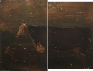 Hereford Cow And Calf (diptych) — William Shiels