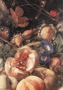 Still-life With Flowers And Fruit (detail) — Cornelis De Heem