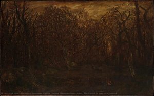 The Forest In Winter At Sunset — Théodore Rousseau (pierre Etienne Théodore Rousseau)