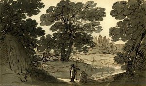 Landscape With Two Anglers — James Francis Danby