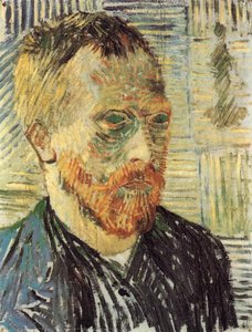 Self-portrait With A Japanese Print — Vincent Willem Van Gogh