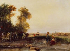 Landscape With Timber Waggon — Richard Parkes Bonington