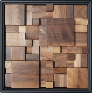 Solid Wood Geometric Wall Panel