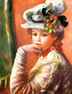 Woman Leaning On Her Hand — Pierre-auguste Renoir