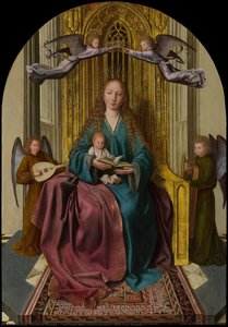 The Virgin And Child Enthroned, With Four Angels — Quinten Matsijs