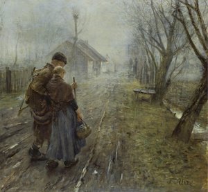 Ein Schwerer Gang (der Gang Nach Bethlehem) — Fritz Von Uhde