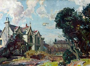 Caroline Place With Barrage Balloons — William Charles Penn