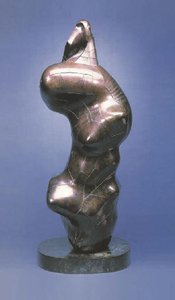 Three Quarter Figure; Lines — Henry Moore