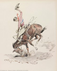 Caballo Encabritado Y Vaquero — Charles Marion Russell