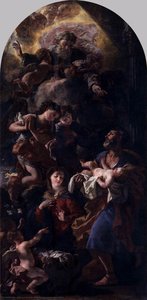 Holy Family And God The Father — Johann Karl Loth