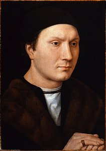 Portrait Eines Unbekannten Mannes Mit Einem Brief — Hans Memling