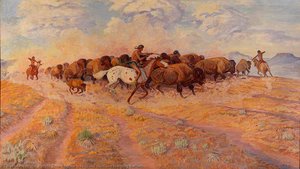 Untitled (indians Herding Buffalo) — Harold Dow Bugbee