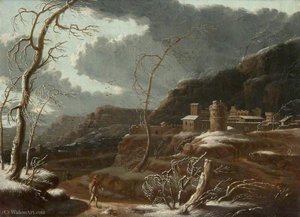 A Winter Landscape With Fortified Buildings — Francesco Mochi