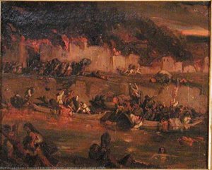 Incendie D'un Village Italien — Alexandre Gabriel Decamps
