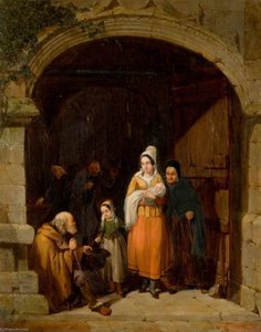 Leaving A Church, Brittany — Frederick Goodall