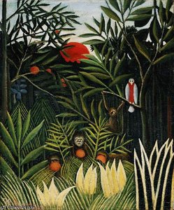 Landscape With Monkeys, Ca Barnes Foundati — Henri Emilien Rousseau
