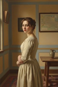 Ephemeral Gaze In Ochre Light — Jacques Villedieu