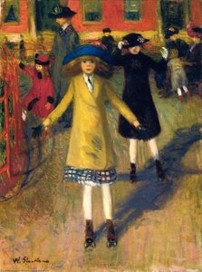 Girl Roller-skating, Washington Square — William James Glackens