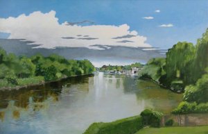 View Upriver, Twickenham, Middlesex — Barrington Barber