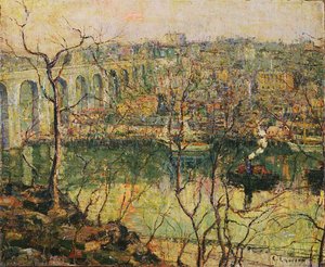 High Bridge - Early Moon — Ernest Lawson