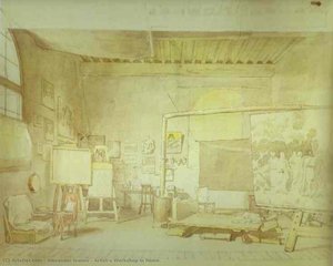 Artist's Workshop In Rome. — Максим Никифорович Воробьёв