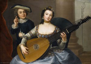 Woman Playing A Lute — Anna Dorothea Therbusch