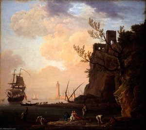 An Italianate Harbour Scene — Claude-joseph Vernet
