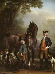 Viscount Weymouth's Hunt The Hon. John Spencer Beside A Hunter Held By A Young Boy — John Wootton