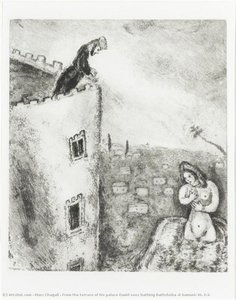 Da Varanda De Seu Palácio Davi Vê Banhando Batseba — Marc Chagall