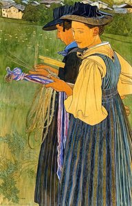 The Straw Braiding — Ernest Biéler