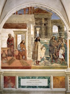Life Of St Benedict, Scene 3: Benedict Repairs A Broken Colander Through Prayer — Il Sodoma (giovanni Antonio Bazzi)