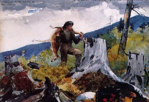 Guide Carrying A Deer — Winslow Homer