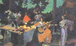 On A Terrace. Evening In The Coutry — Konstantin Alexeievitch Korovin