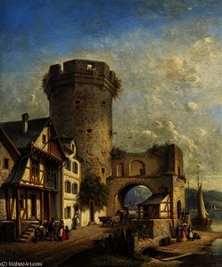 A Town On The River Rhine — Jan Weissenbruch