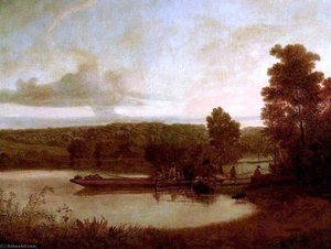 Horse Ferry Sunset — George Barret The Elder