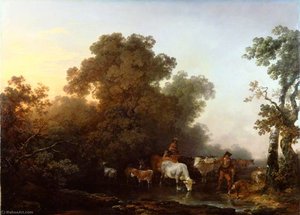 Landscape With Cattle And Figures — Philip James De Loutherbourg