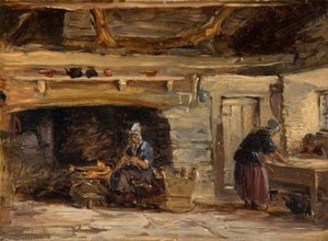 Cottage Interior, Trossavon Near Betws Y Coed — David Cox The Elder