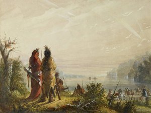 Indians Threatening To Attack Fur Boats — Άλφρεδος Γιακόμπς Μίλερ